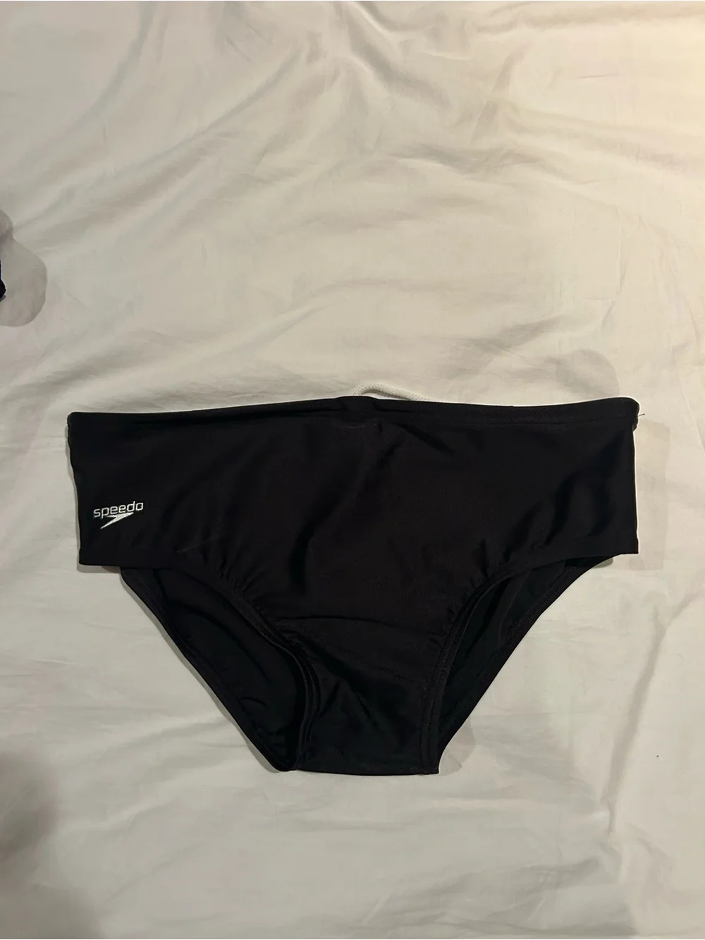 Speedo Men’s Black Swim Briefs with White Logo